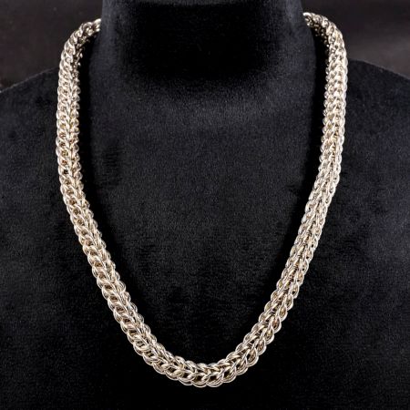 Handcrafted Silver Plated Brass Designer Chain Necklace for Men